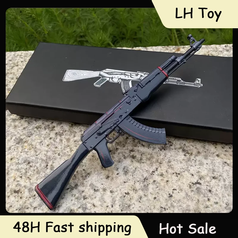 18cm GO'S Game Peripheral AK47 Redline Model Desktop Ornament Zinc Alloy Toy Model Gun Skin Collections Gifts Decorations