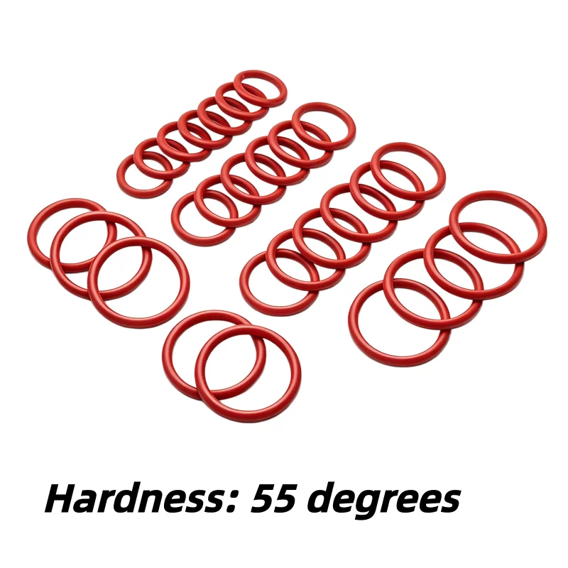 50Pcs Food Grade Red VMQ Silicone O Ring CS1‑3.5mm OD5‑27mm Waterproof Insulated Rubber Washer Round Seal Gasket  Accessories