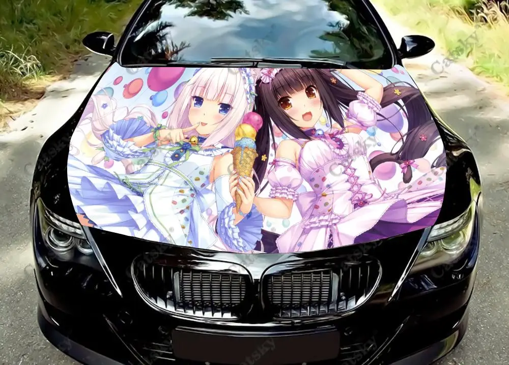 

Nekopara anime Car Hood Wrap Color Vinyl Sticker Decal Truck Graphic Bonnet Custom Car Decoration Stickers