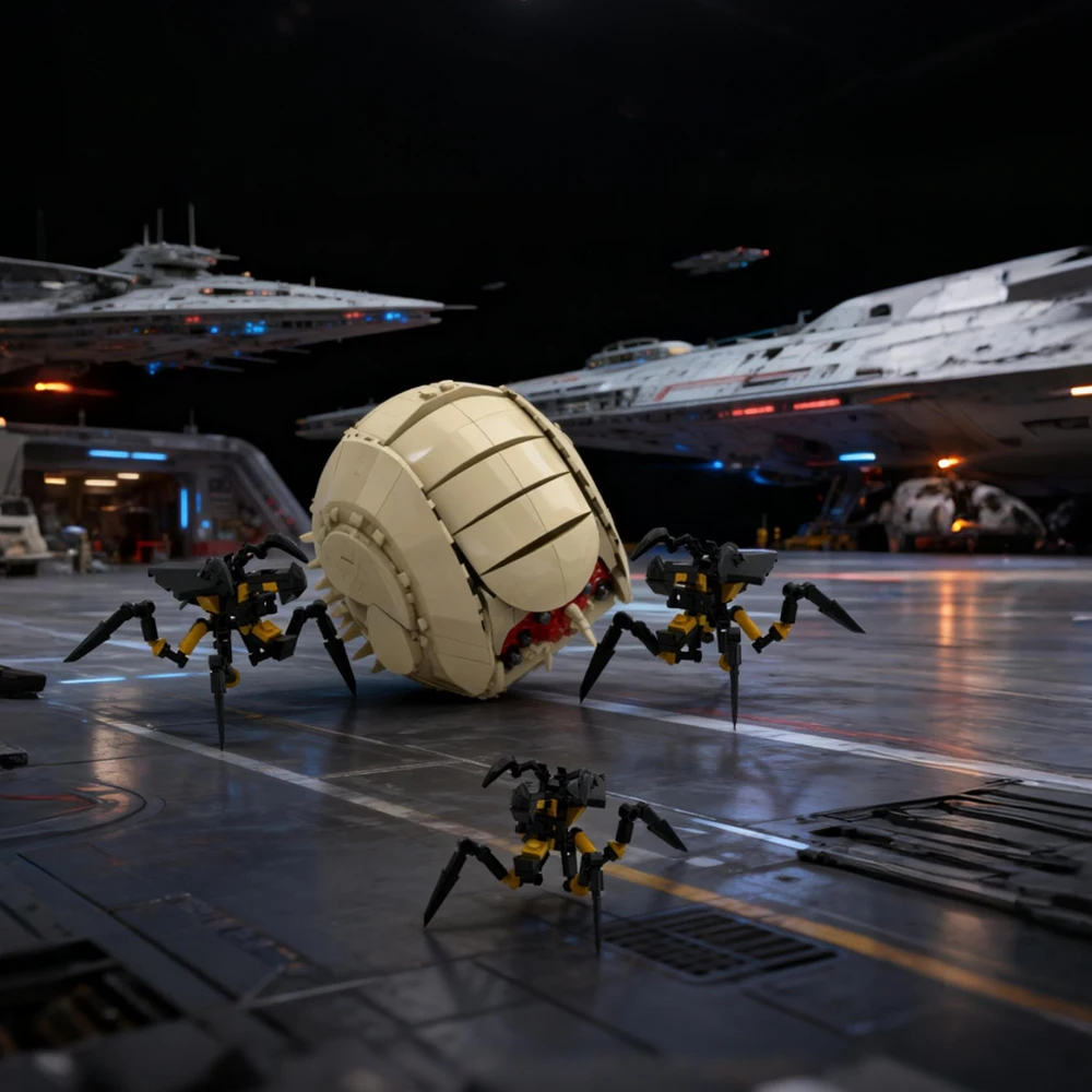 

Набор строительных блоков Brain Bug, модель звездного корабля, пауковой деталь, коллекционная демонстрационная деталь для фанатов взрослых