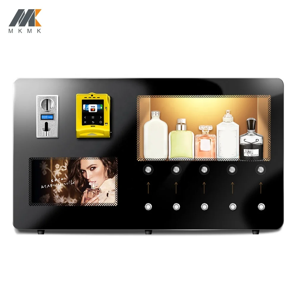 OEMODM Small Touch Screen Perfume Vending Machine Steel Construction Accepts Credit Cards Coins QR Codes for for Shopping Malls