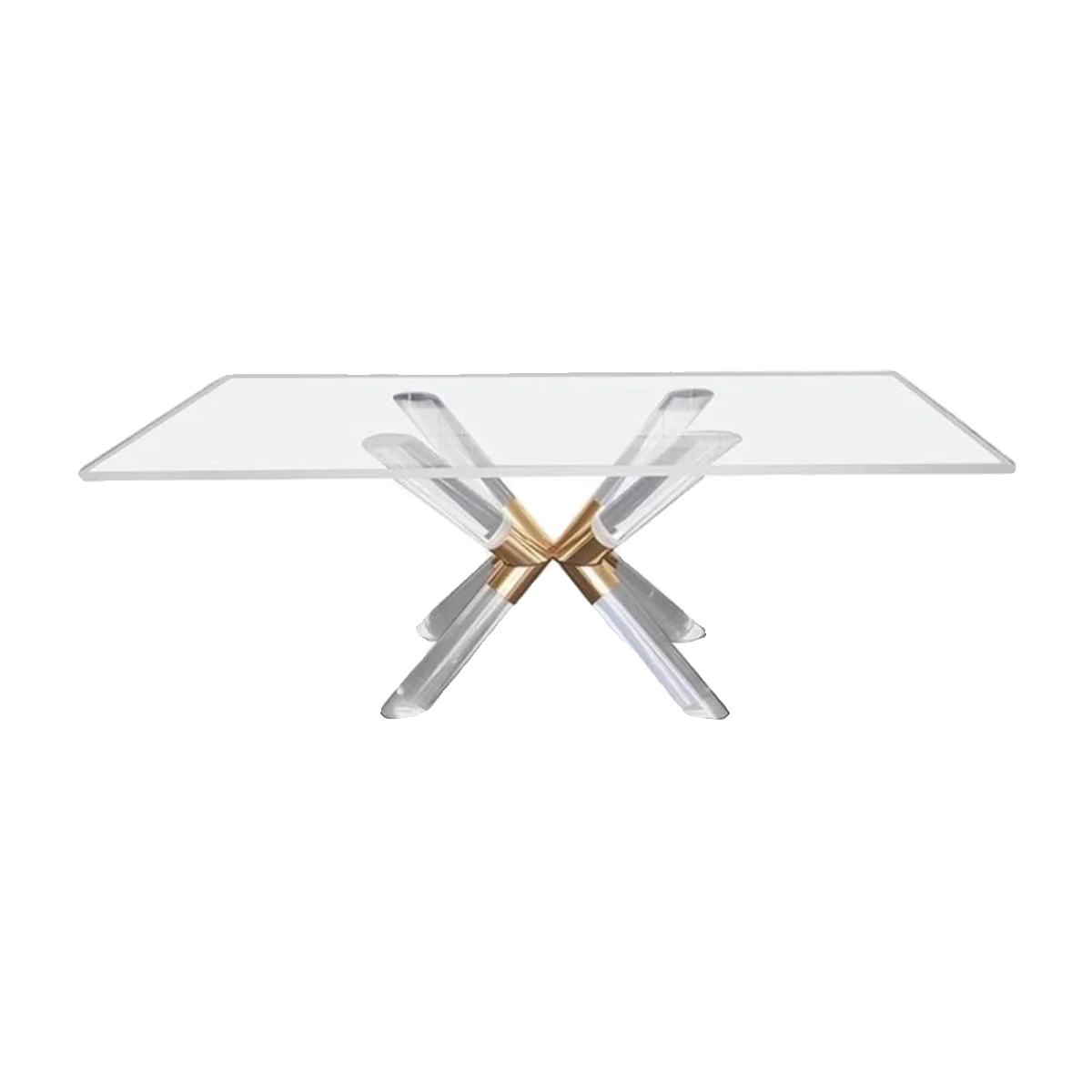 Nordic Modern Acrylic Crystal Table Stainless Steel Organic Glass Rectangular Transparent Western-Style Dining Table