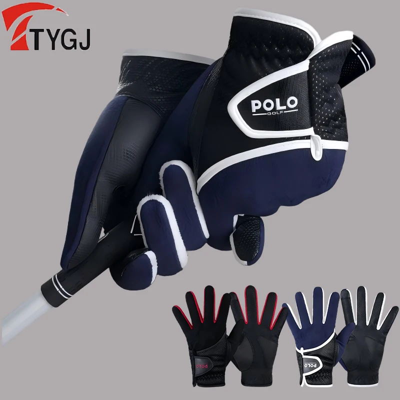 

1 пара зимних теплых перчаток для гольфа, мужские ветрозащитные утолщенные спортивные варежки, мужские противоскользящие перчатки для гольфа с сенсорным экраном