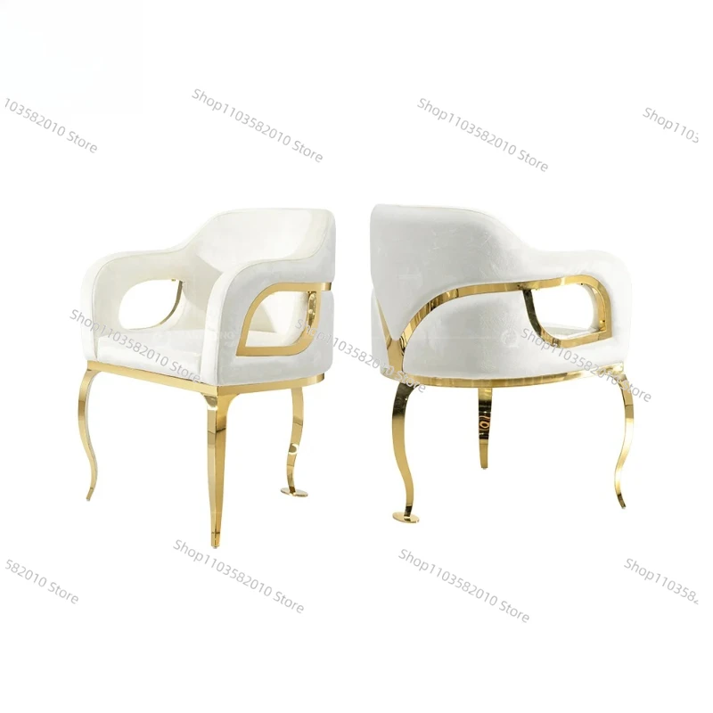 High-end quality expensive luxury household steel dining furniture restaurant armchair restaurant stainless steel chair