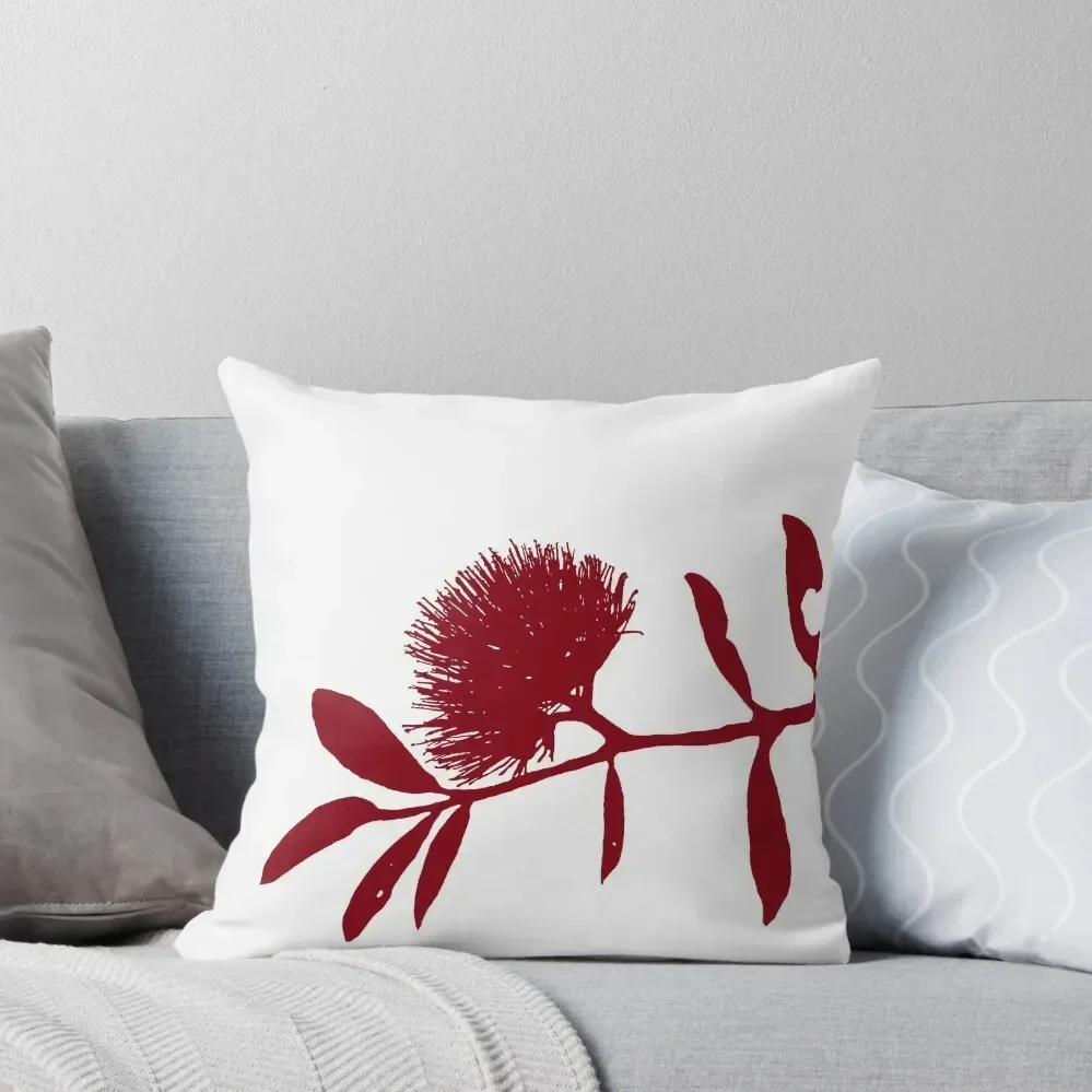 

Pohutukawa- Red Throw Pillow Christmas Covers luxury home accessories pillowcases for sofa cushions Cushions Home Decor pillow