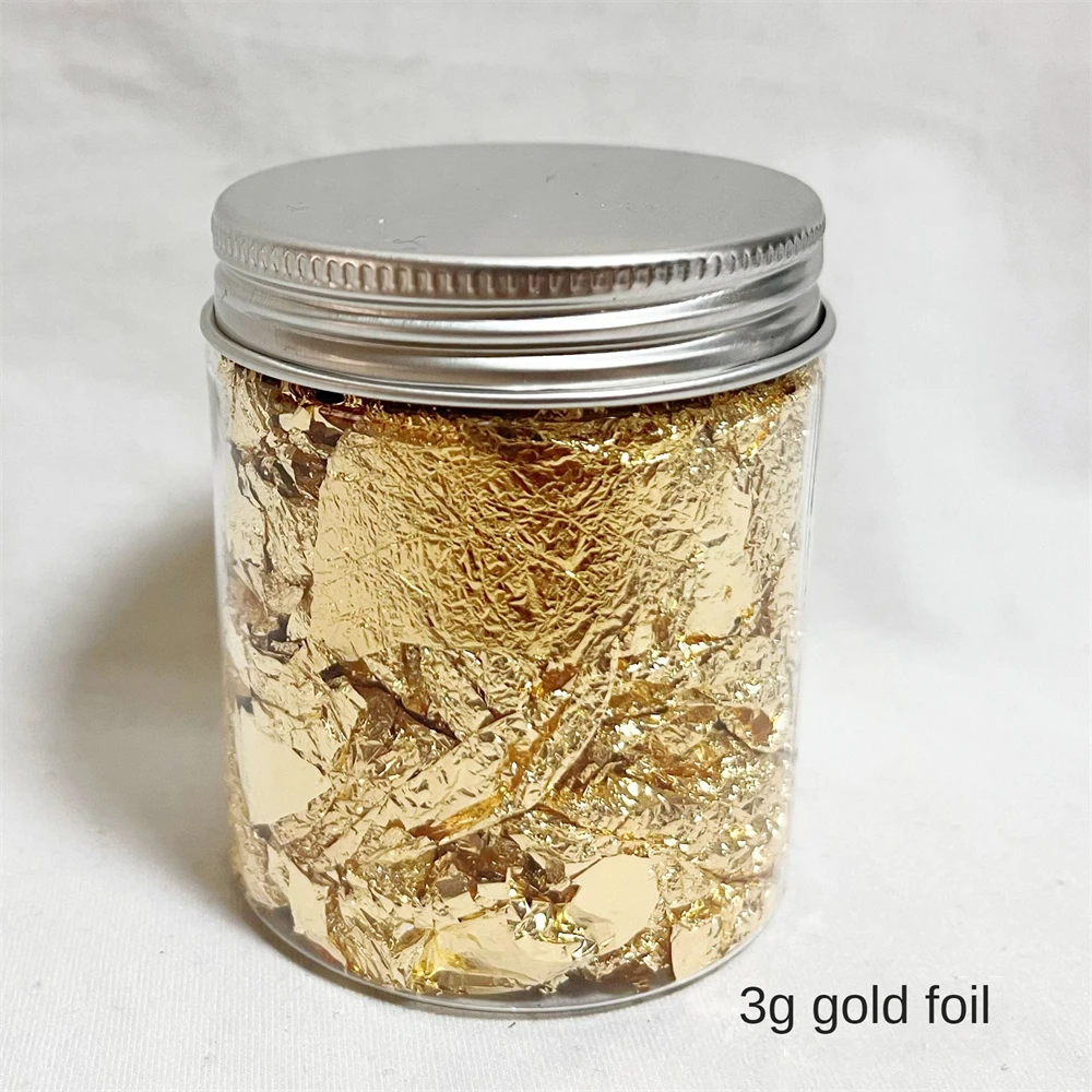 2/3PCS Gold Leaf Decoration Strong Sense Of Decoration Long-lasting Brightness Broken Rose Gold 1 Bottle Silver Foil