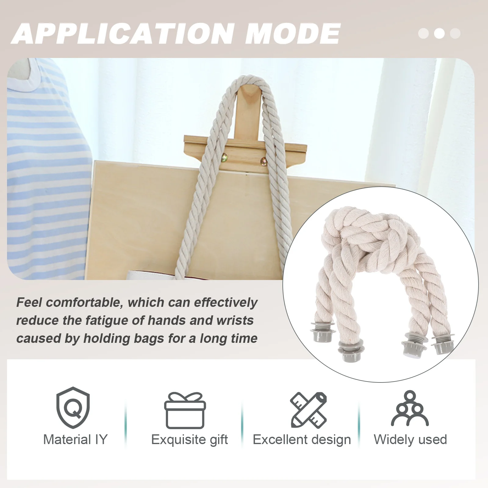 

2Pcs Durable Beach Bag Handles Stylish Screw Cap Design Detachable for DIY Clutches Handbags Replacement Accessory