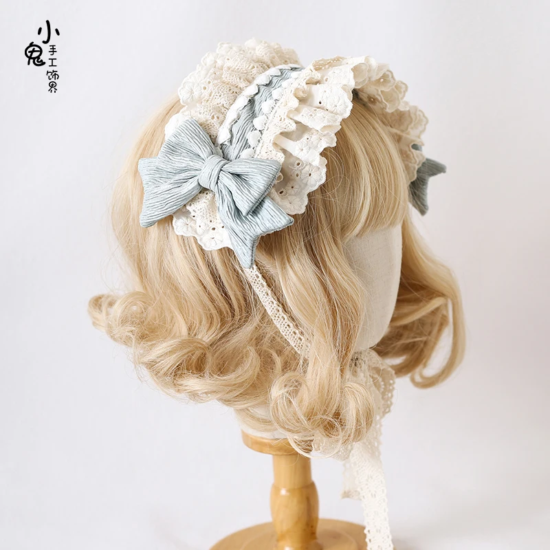 Sweet Bow Headband Lolita Daily Hair Accessories Kawaii Lolita Headband Cute Loli Maid Anime Cosplay Headband