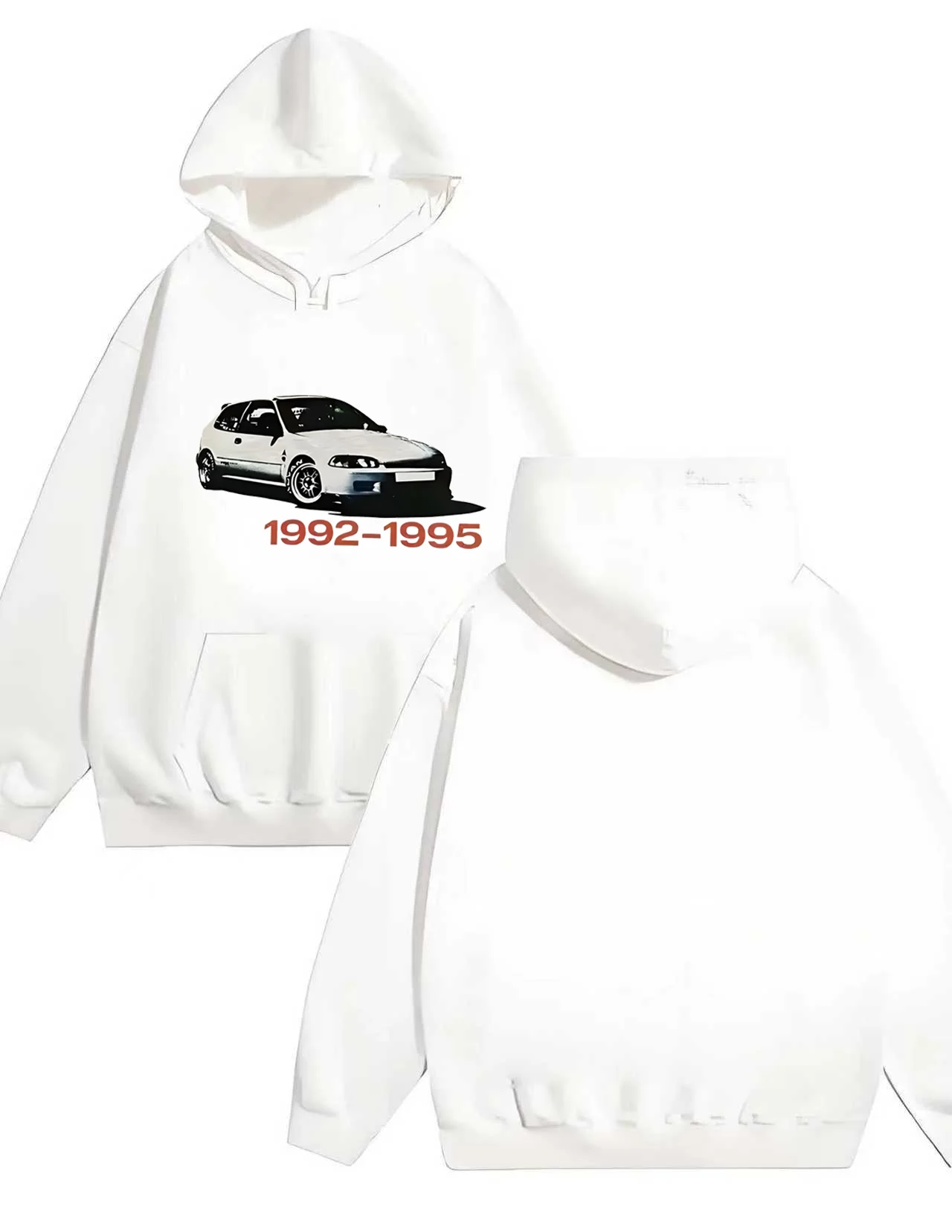 A new and trendy 330G car beauty printed heavy duty hooded sweatshirt for 2025 suitable for both men and women