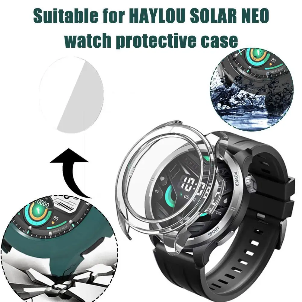 Étui de protection pour montre HAYLOU SOLAR NEO, protecteur d'écran, haute transmission de la lumière, anti-rayures, accessoires de montre