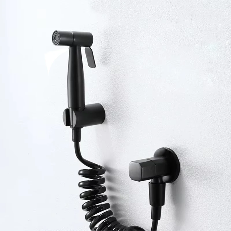 

Смесители для биде, черная латунь, одинарный угловой клапан для холодного унитаза, ручной распылитель, гигиеническая насадка для душа, мытье автомобиля, аэрограф для домашних животных, краны