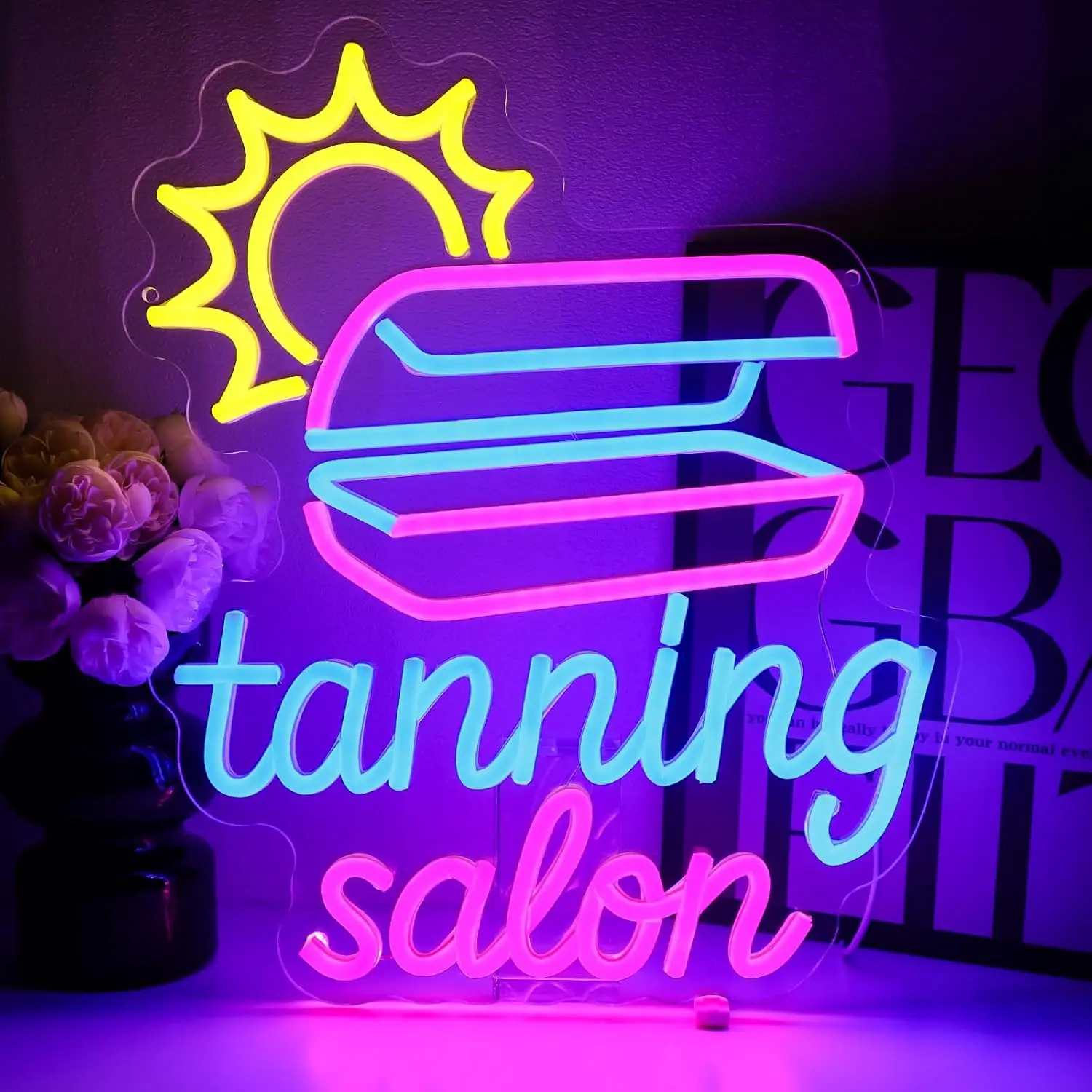 

Tanning Salon Neon Sign USB Dimmable LED Light Tanning Room Spa Salon Skincare Studio Home Bedroom Decoration personnalisé Gift