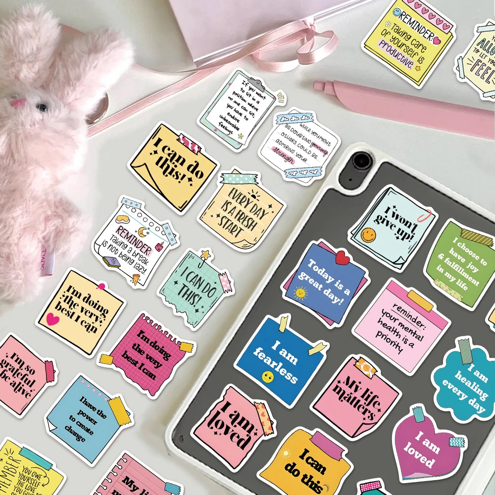 

50PCS Self affirmation Encouragement Slogans Graffiti Stickers DIY Phone Cases Laptop Water Cups Waterproof Stickers