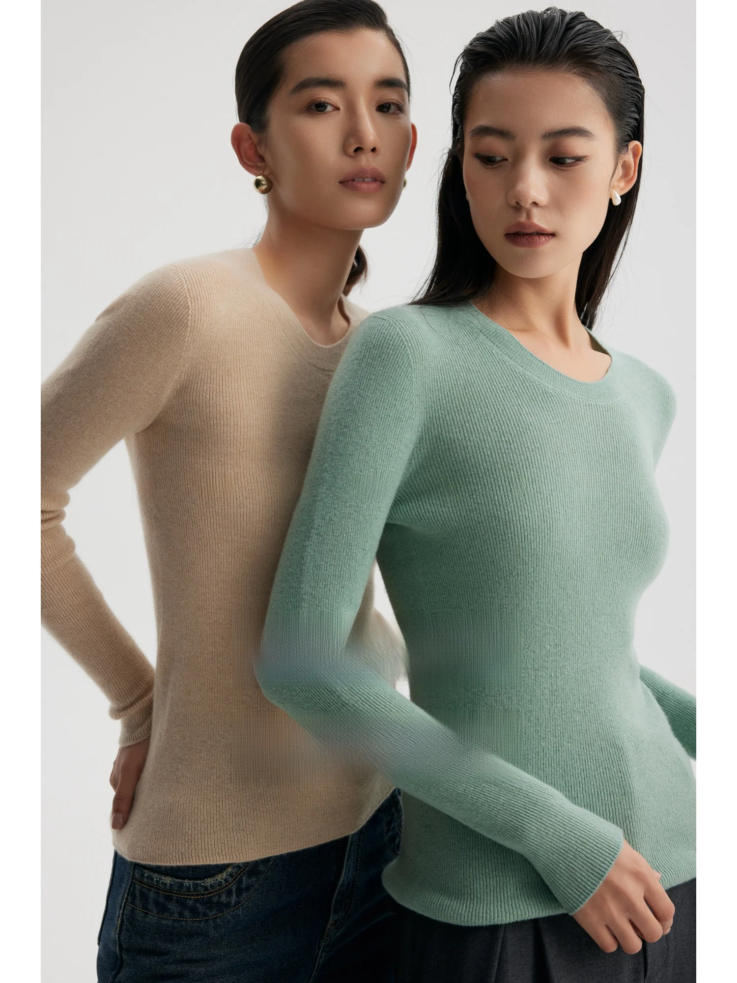 

owyee Heavyweight 8 Camere 9 Silk Sl round Ne Lambswool Base irt Women's Knitted Sweater Color Commute ...