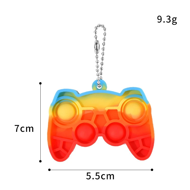 Squishy Silicone Anti-Stress Fidget Toy para Crianças e Adultos, Push Bubble Keychain, Dimple Simples, Brinquedos de Alívio do Estresse, Novo Punho