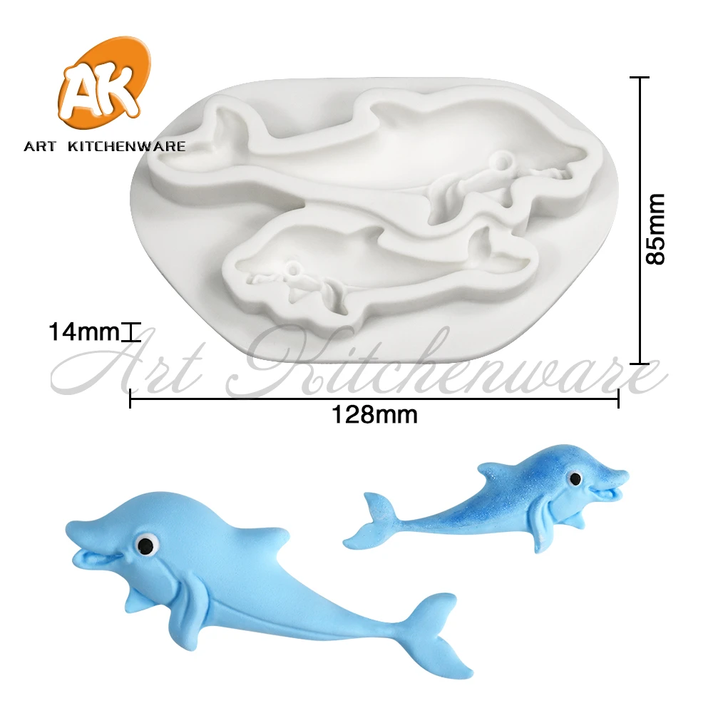 Dolphin Fondant Silicone Mold Shark Cake Molds DIY Cake Decorating Tools Chocolate Gumpaste Moulds Candy Resin Clay Mould