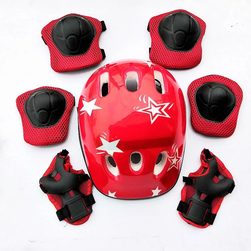 

Children's Roller Skating Helmet Protector 7-piece Skateboard Balance Car Thickened Knee Protection Dry Ice Skate Protector Set