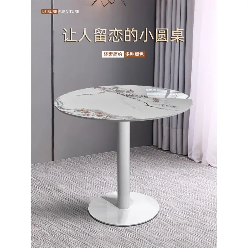 Dining table commercial negotiation reception leisure balcony cafe restaurant hotel storefront small round table slate white