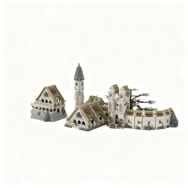 11261 Piezas MOC UCS Rivendell Bundle 2 El Hobbit El Señor de los Anillos Bloques de Construcción de Modelos Juguetes de Construcción Regalo de Navidad DIY Ladrillos para Niños