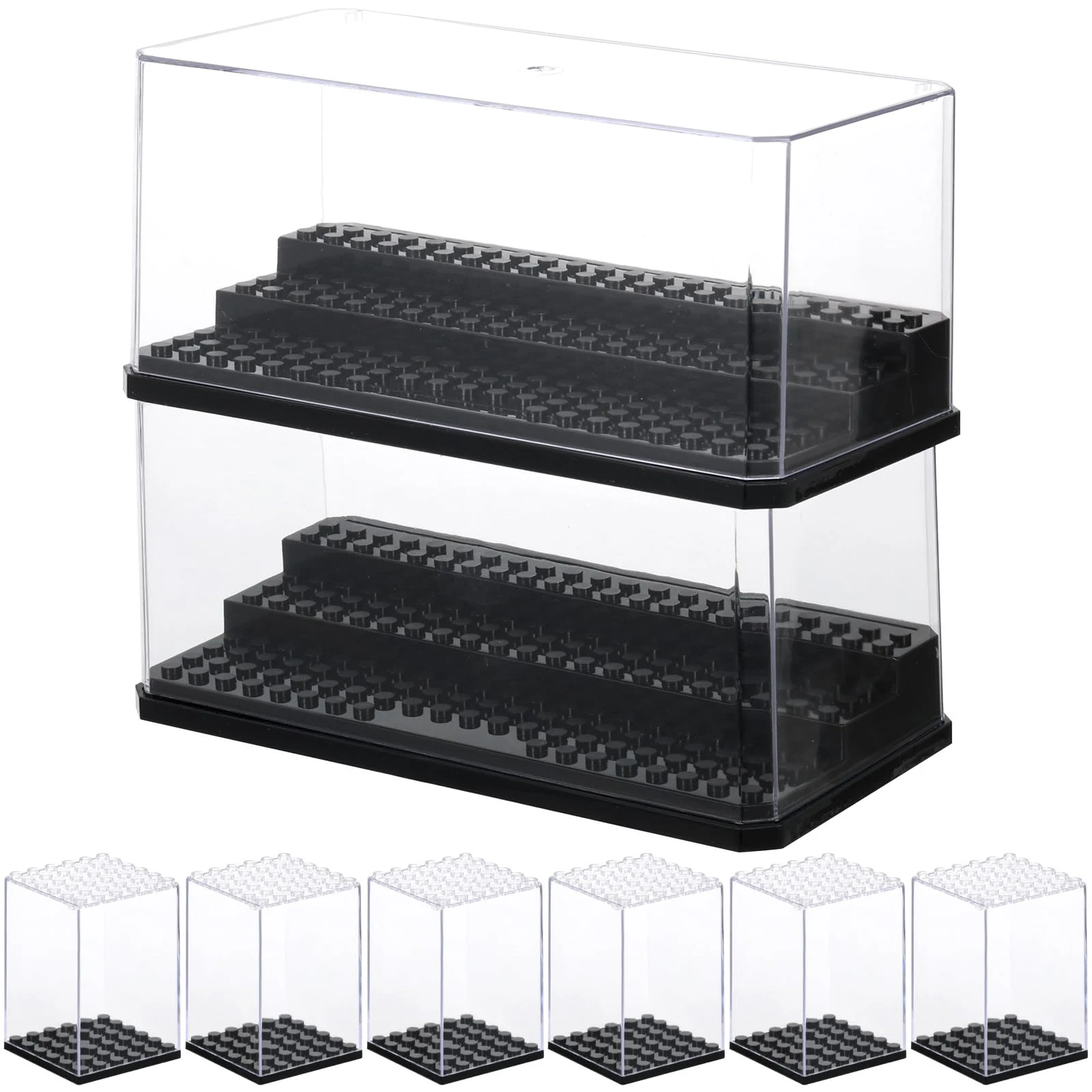Display Cases for Minifigures, Acrylic Storage Case Figure Display Boxes Action Figures Blocks Display Box for Characters,Doll