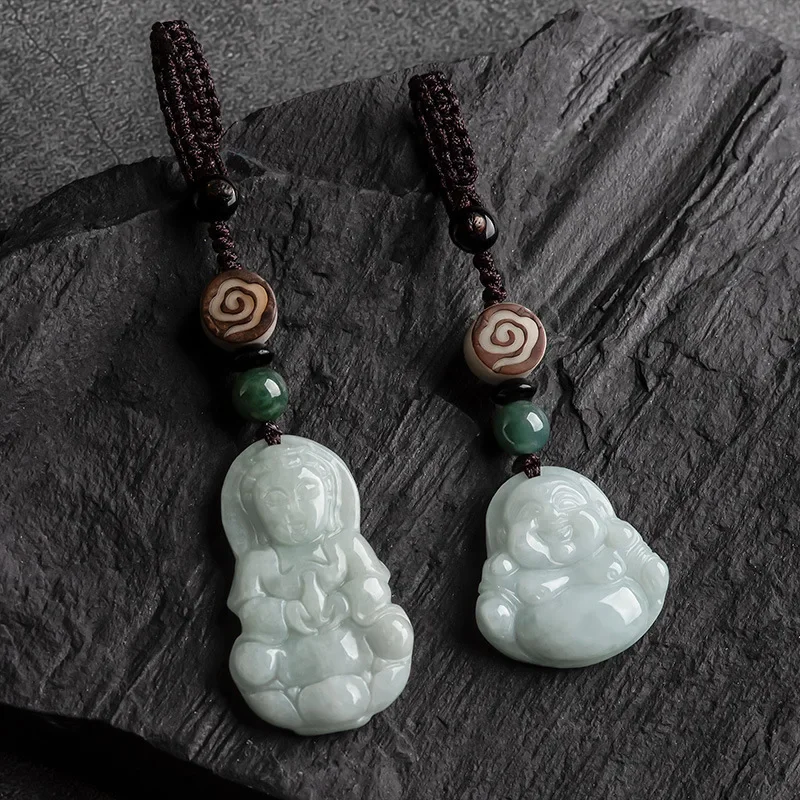 

Подлинный брелок из Мьянмы Jadeite Guanyin, искусственная подвеска, аксессуары для украшения автомобиля, аксессуары для автомобильных ключей