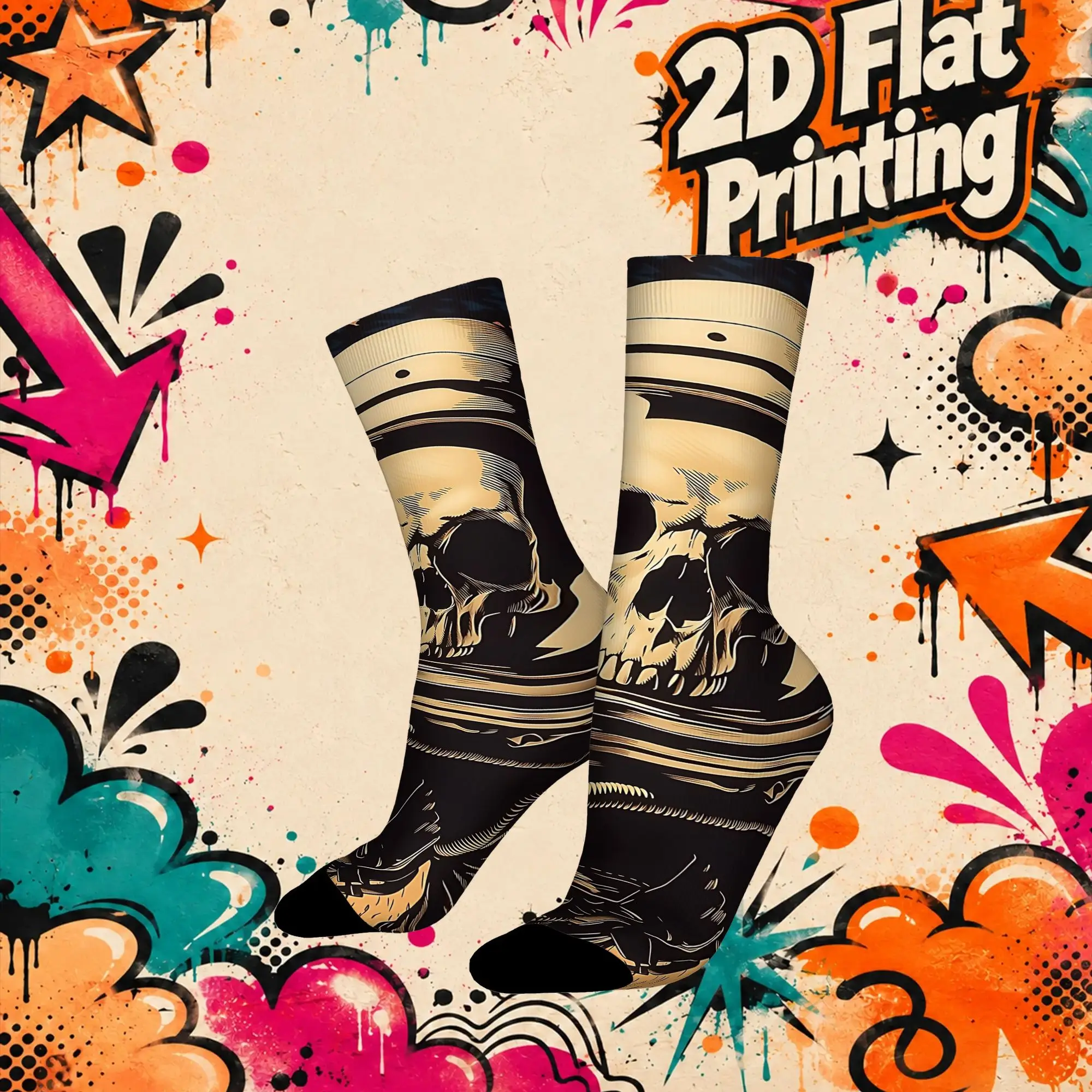 Cockpit Chaos Sci Fi Print Funny Men's compression Socks Unisex items Crew Sock Cycling socks