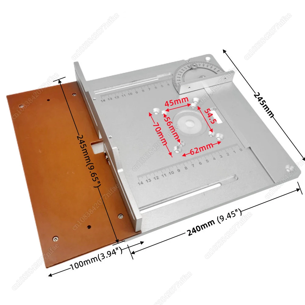 Aluminium Router Table Insert Plate Electric Wood Milling Flip Board with Miter Gauge Guide Table Saw Woodworking Workbench