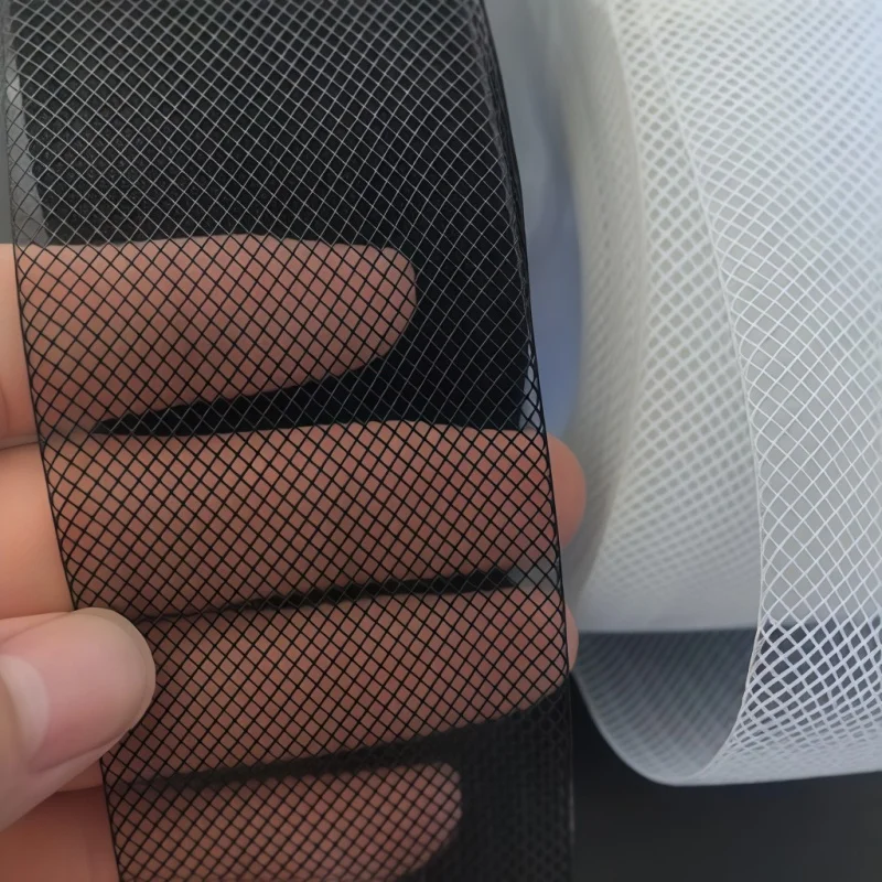 50/100 Yards Horsehair Crinoline Braid Flexible Stiffening Flat Mesh Ribbon Trim for Formal Dress DIY Wedding Fascinator Crafts
