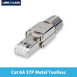 RJ45 8P8C Cat 6A Cat7 Field Connector Full Shielded Termination Plug Toolless Modular Plug for 23AWG Solid Installation Cables