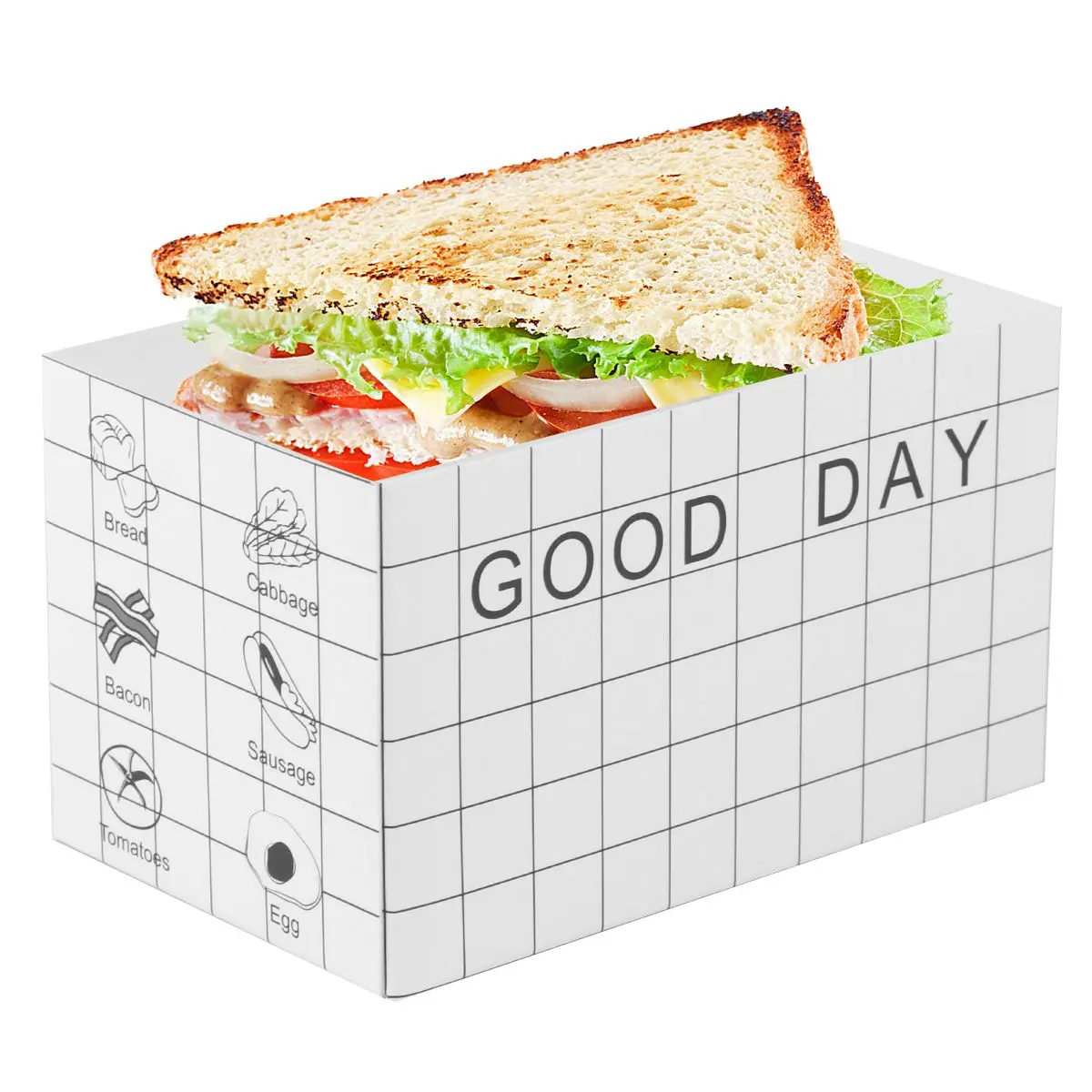 

20pcs Cake Boxes Food Grade Paper Safe Size S wich Hamburger Packaging Containers Party Favors Kitchen Supplies