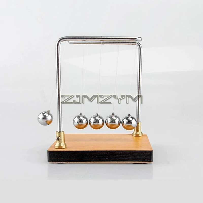 Newton's Cradle with Wood Base, Metal Pendulum Ball Newton Ball Physics Science Pendulum Balance Ball for Office Physics