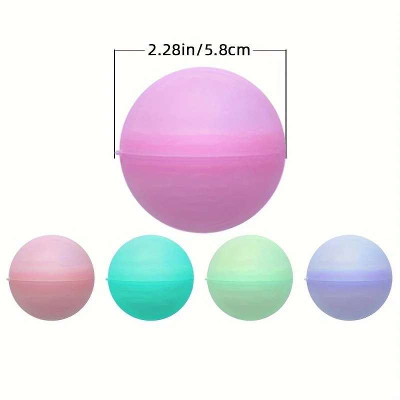 12Pcs Reusable Water Balloons Soft Silicone Water Bomb Non-Magnetic Water Balls Summer Pool Beach Outdoor Party Game Water Toy