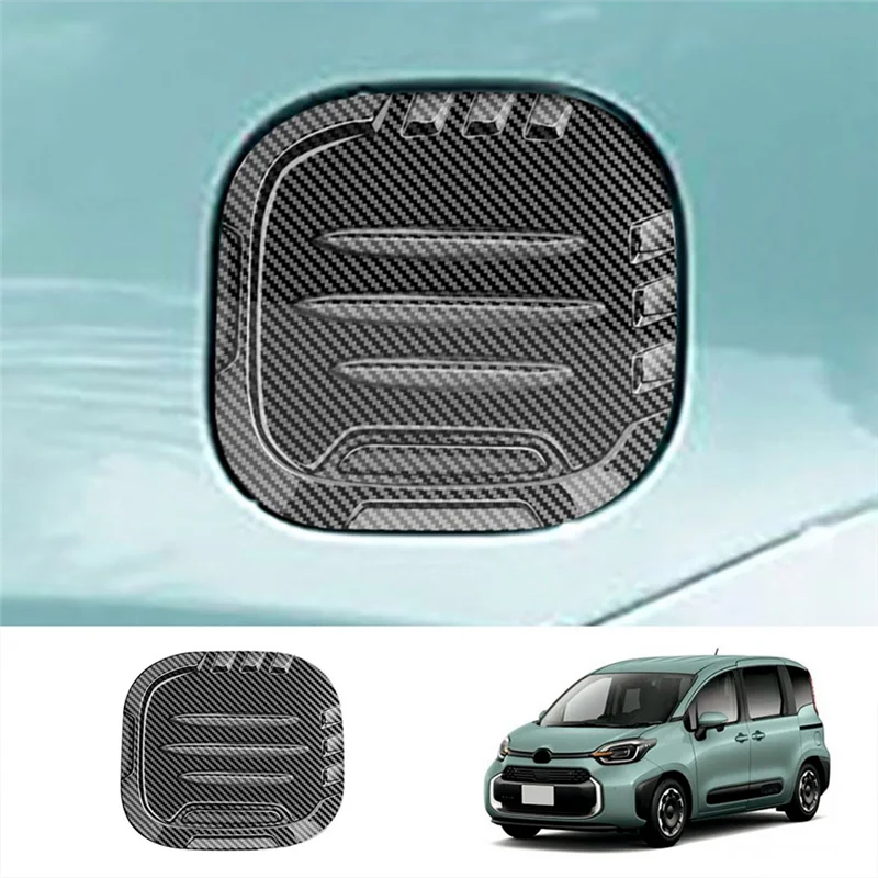 Car Fuel Tank Cap Cover Trim Oil Fuel Cap Protective for Toyota SIENTA 10 Series 2022 2023 Carbon Fiber Pattern