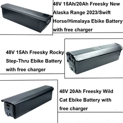 E-Bike Battery 48V 15Ah 20Ah Li-ion Battery for Freesky Wild Cat Swift Horse Himalaya New Alaska Range Rocky Electric Bike