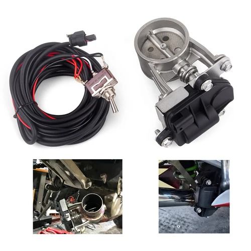 Imagen 2 del producto Sistema de tubo de escape para coche/motocicleta, locomotora, válvula de acero inoxidable insonorizada, interruptor electrónico, control de botón 51/60/63m