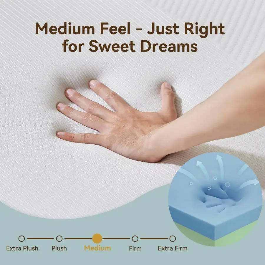 Zoll-Doppelmatratze, mittelfestes Gel-Memory-Schaum, Twin-Size-Matratze in einer Box, Druckentlastung, kein Fiberglas, 100-Nachtentfernung