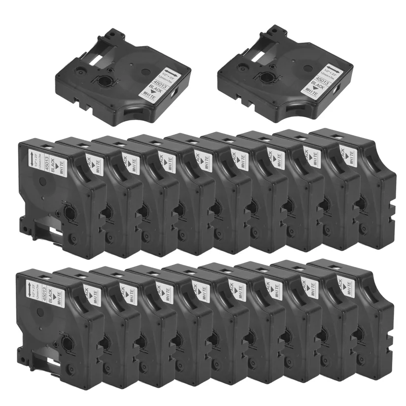 20Pcs For Dymo D1 Label Maker/Tape 45013 Black On White Label Ribbons Compatible For Dymo Label Manager 160 210 450 280-T44C