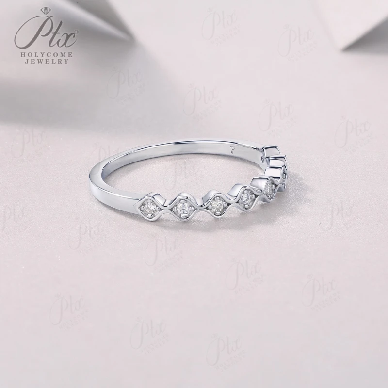 Moissanite Rings S925 Sterling Silver Round Cut D Color VVS1 for Women Wedding Band Bridal Fine Jewelry Gift Package Anniversary