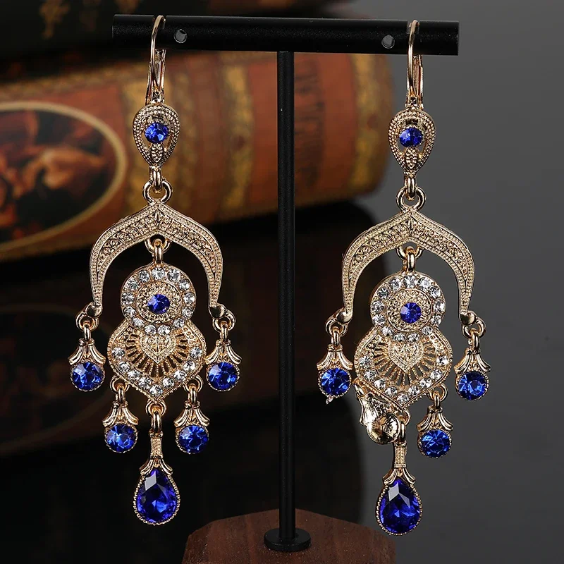 Moroccan Style Robe Wedding Gold Color Jewelry Set for Women Necklace Earring High Quality Jewelry Set