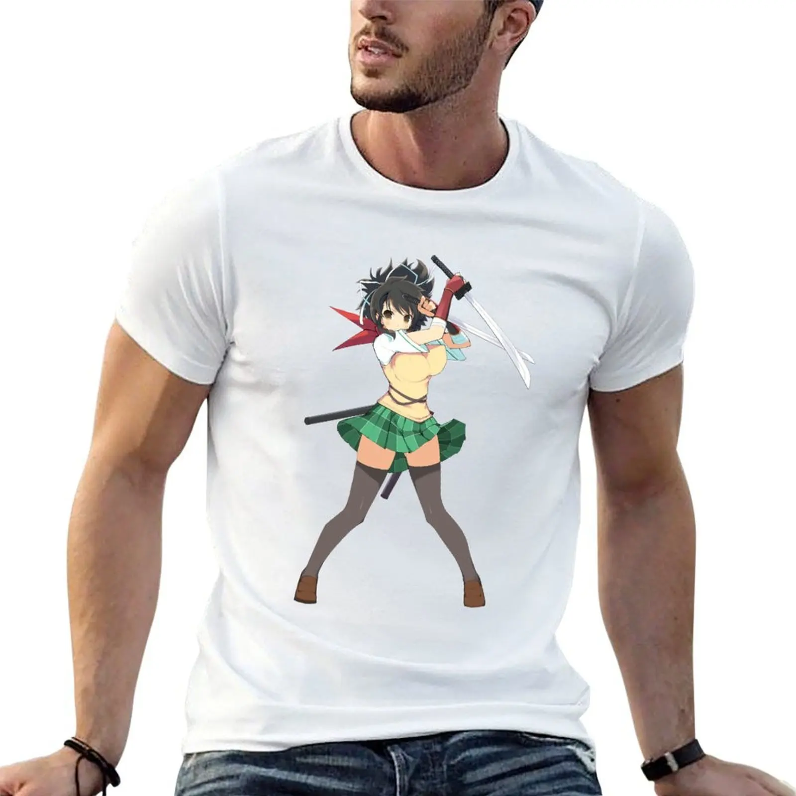

man t cotton shirt KAGURA: SENRAN anime package T-Shirt tshirt cotton - t-shirt man plain for Asuka FLASH NINJA black