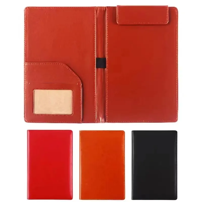 PU Leather A5 File Folder Clipboard Document Clip Business Meeting Contract Clamp Writing Pad Office School Supply