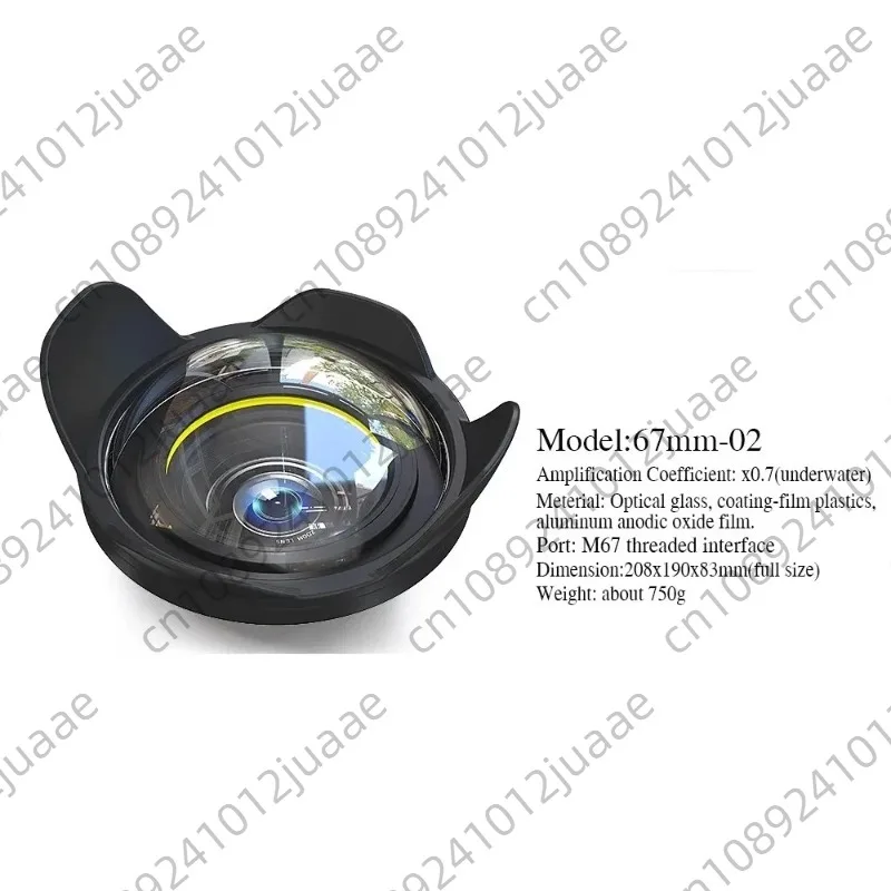Dual Layer Wet Wide Angle Lens 4.3in/6in Underwater Removable for Sony A7SIII A7M4 Olympus TG TG5 TG6 TG7 A6000 67mm