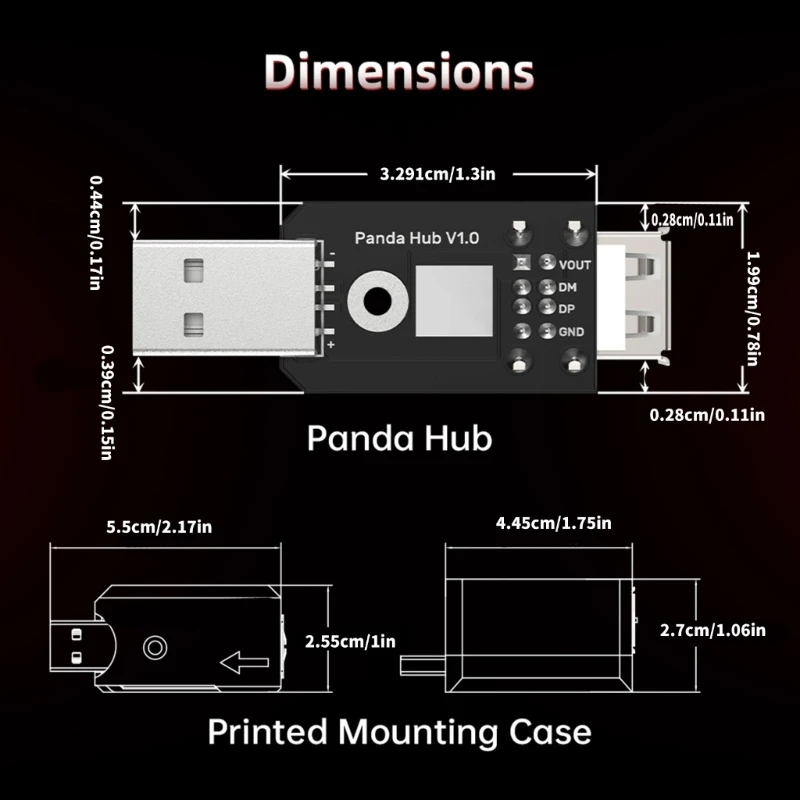 อัพเกรดโมดูลอะแดปเตอร์ขยายเอาต์พุต USB คู่ฮับเครื่องพิมพ์ 3D สำหรับ P1S/P1P บูรณาการได้อย่างราบรื่น