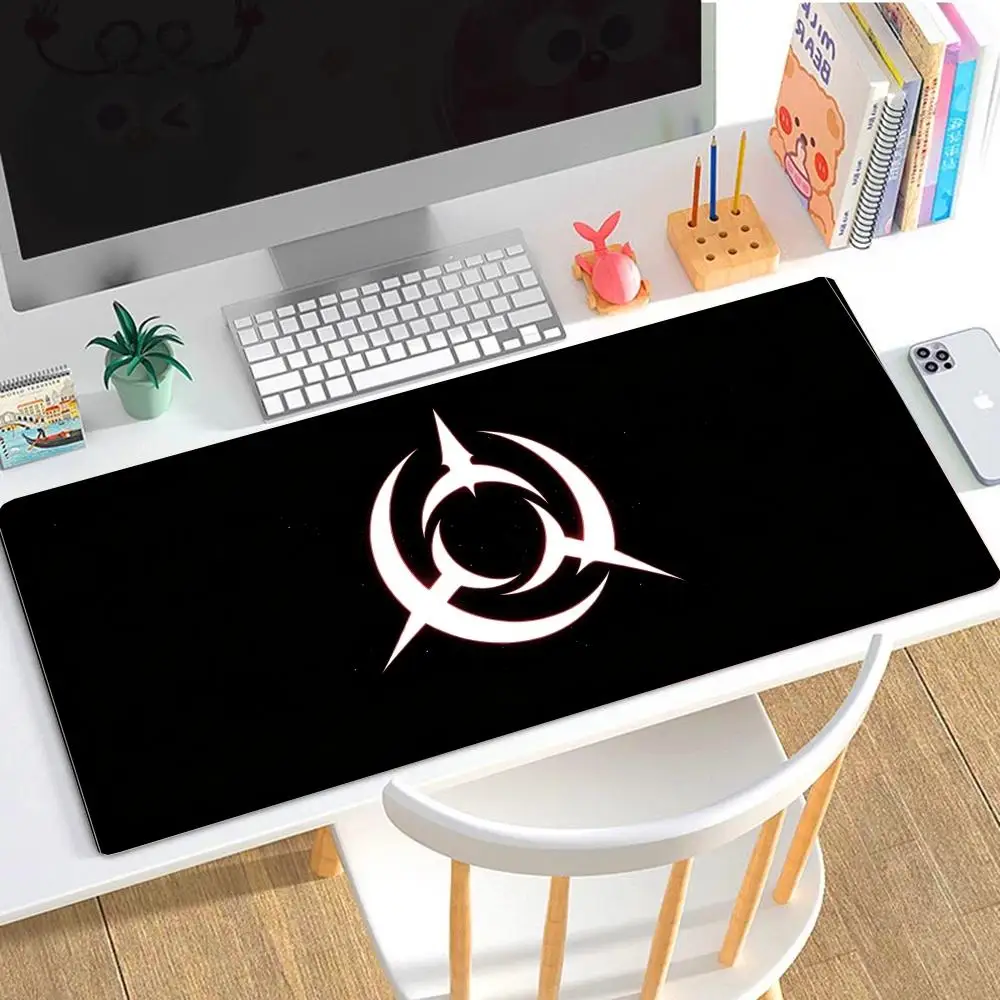 Mouse Pads Table Mat Minimal White Mystic Circle Sigil Dark Background Large Size Non Slip Game Card Pad For Laptop Bedroom