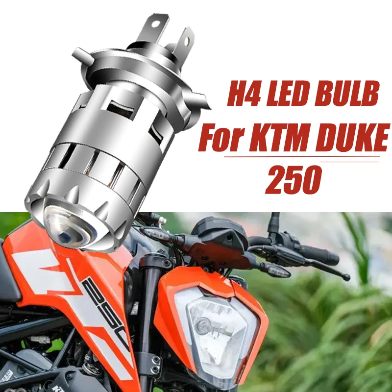 

For KTM Duke 250 H4 LED Lens Headlight Motorcycle Retrofit Accessories High Low Beam Cafe Racer Enduro HS1 9003 Moto Front Bulb