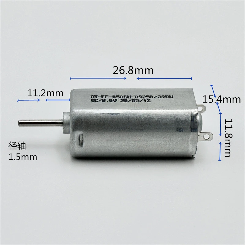 FF-050SH-09250 Micro 050 Motor DC 3V 6V 8V 9V 9000RPM Precious Metal Brush Mini 15mm*12mm Electric Motor DIY Audio AV Device Toy