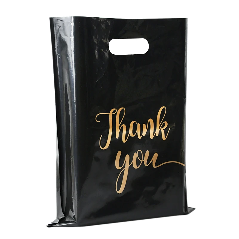 10Pcs Thank You Plastic Shopping Bags Gift Packaging Bag With Hand Wedding Party Favor Candy Cookie Wrapping Supplies