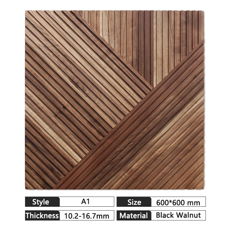 Mosaic solid wood wall panel 60*60CM  indoor wall decoration painting Chinese style Black walnut wood