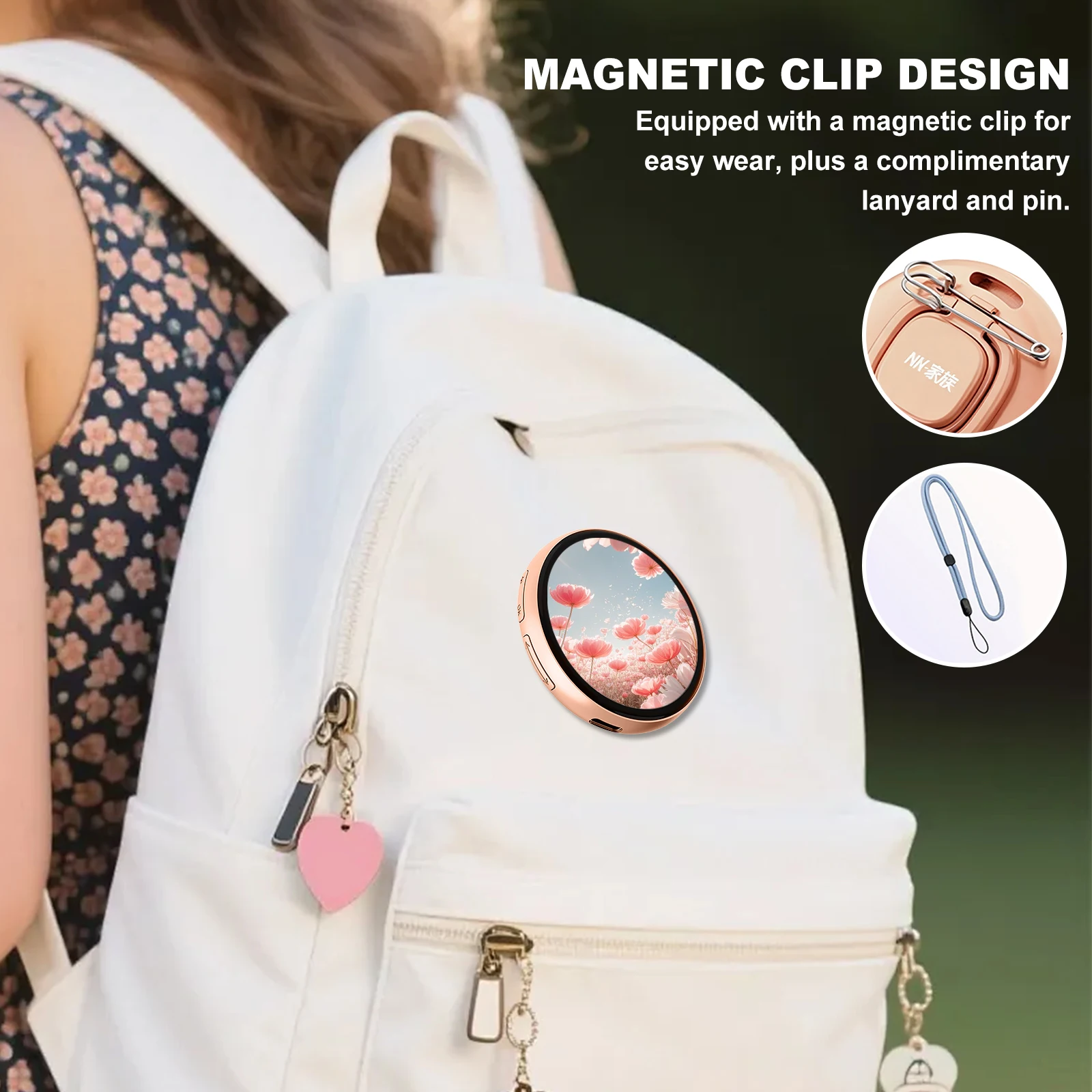 

BT Connection Peripheral Badges 1.85-In IPS Creative Magnetic BT Badges Magnetic Adsorption Animation Badge Gift for Friends