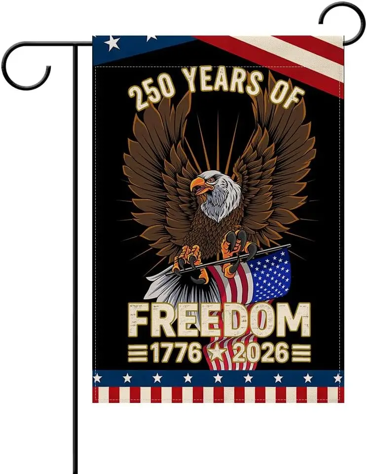 250th Anniversary Garden Flag, 250th Anniversary Patriotic July 4th Flag Double sided Eagle Pattern, 1776-2026 Commemorative AAS